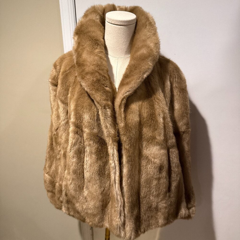 Faux fur womens cape